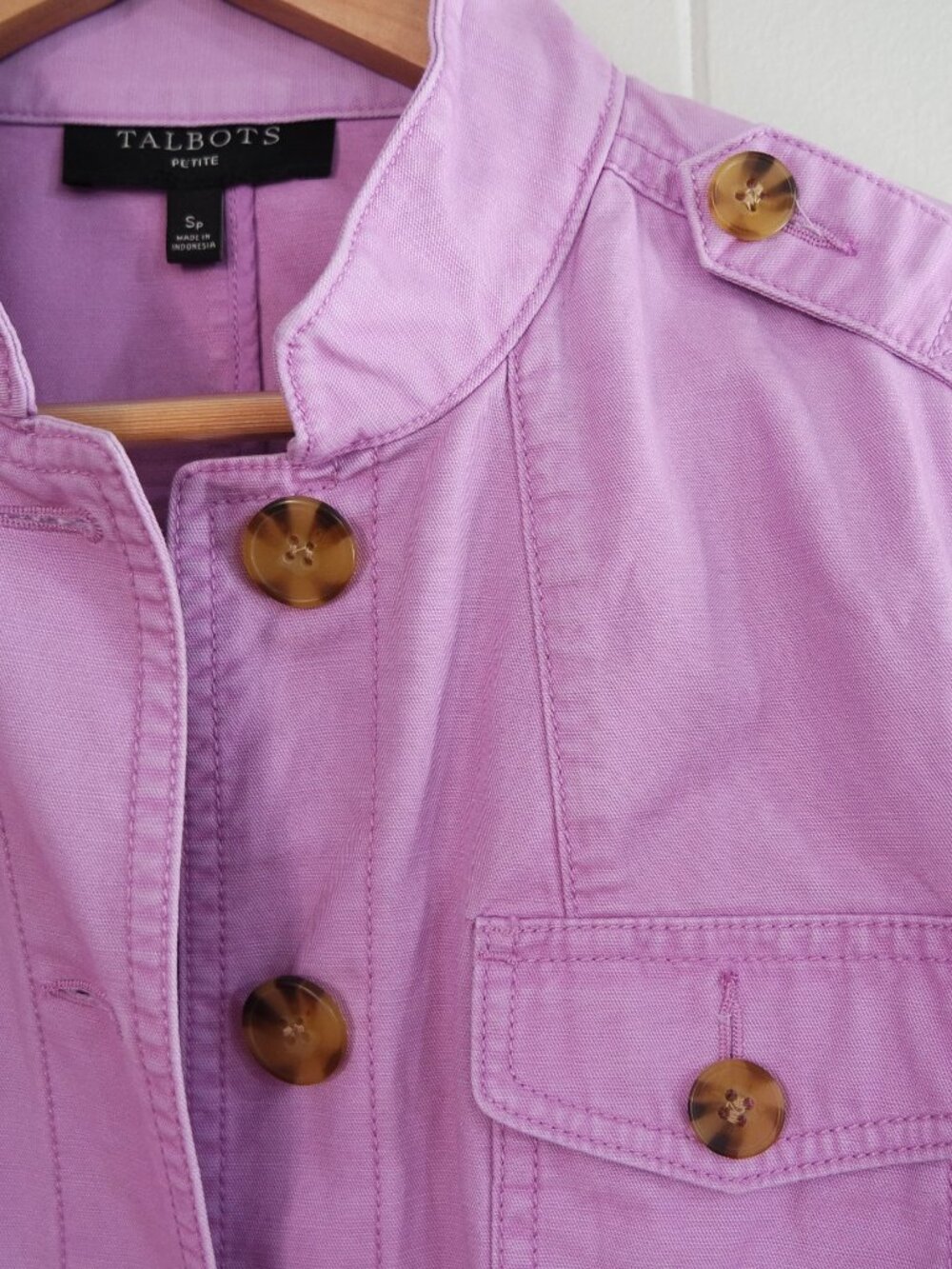 Talbots Lavender Purple Jacket Coat Size Small Petite Spring Classic Buttons - Picture 4 of 9